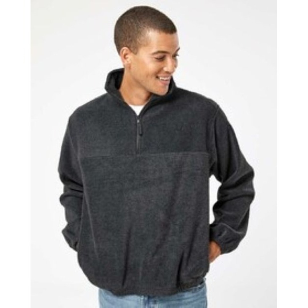 Gap Men XL Polar Fleece Gray 1/4 Zip Mock Neck Pullover Outdoor Old Money Barn